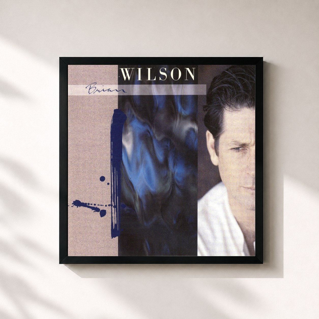 #noir Tableau carré de l'album Brian Wilson de Brian Wilson, cadre noir 32x32 cm