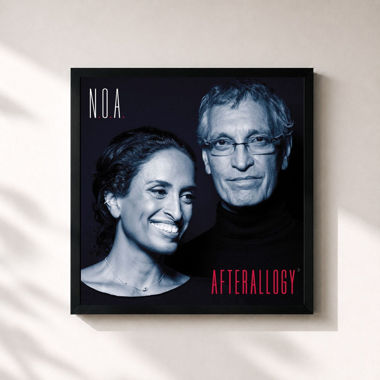 #noir Tableau carré de l'album Afterallogy de Noa, cadre noir 32x32 cm