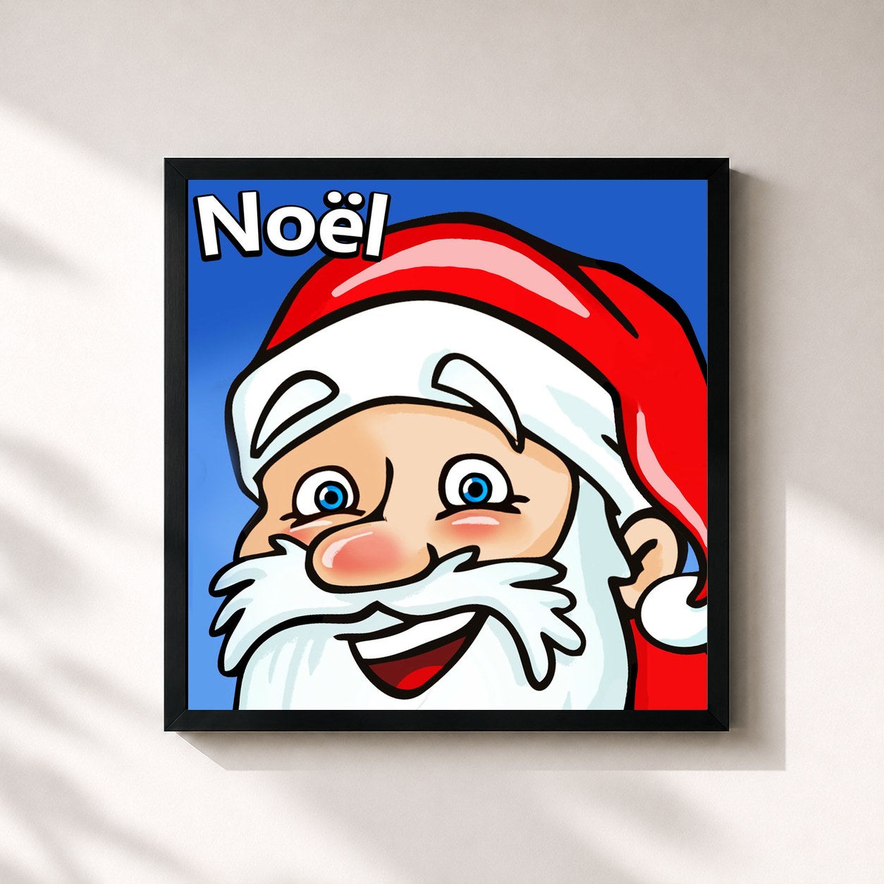 #noir Tableau carré de l'album Noël de Chansons de Noel, cadre noir 32x32 cm