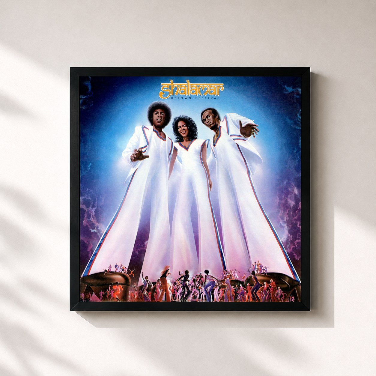 #noir Tableau carré de l'album Uptown Festival de Shalamar, cadre noir 32x32 cm