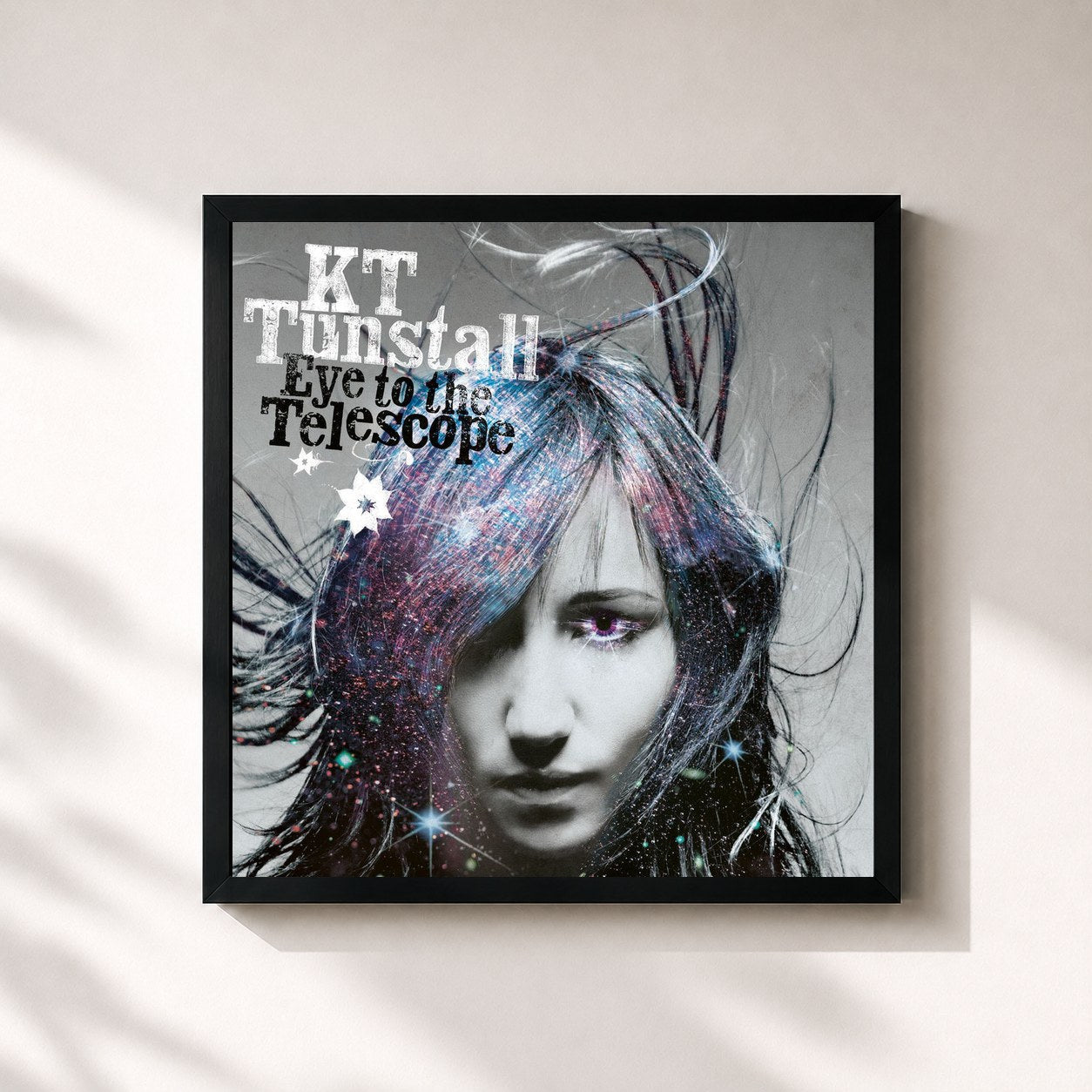 #noir Tableau carré de l'album Eye to the Telescope: Stargazer Edition de KT Tunstall, cadre noir 32x32 cm