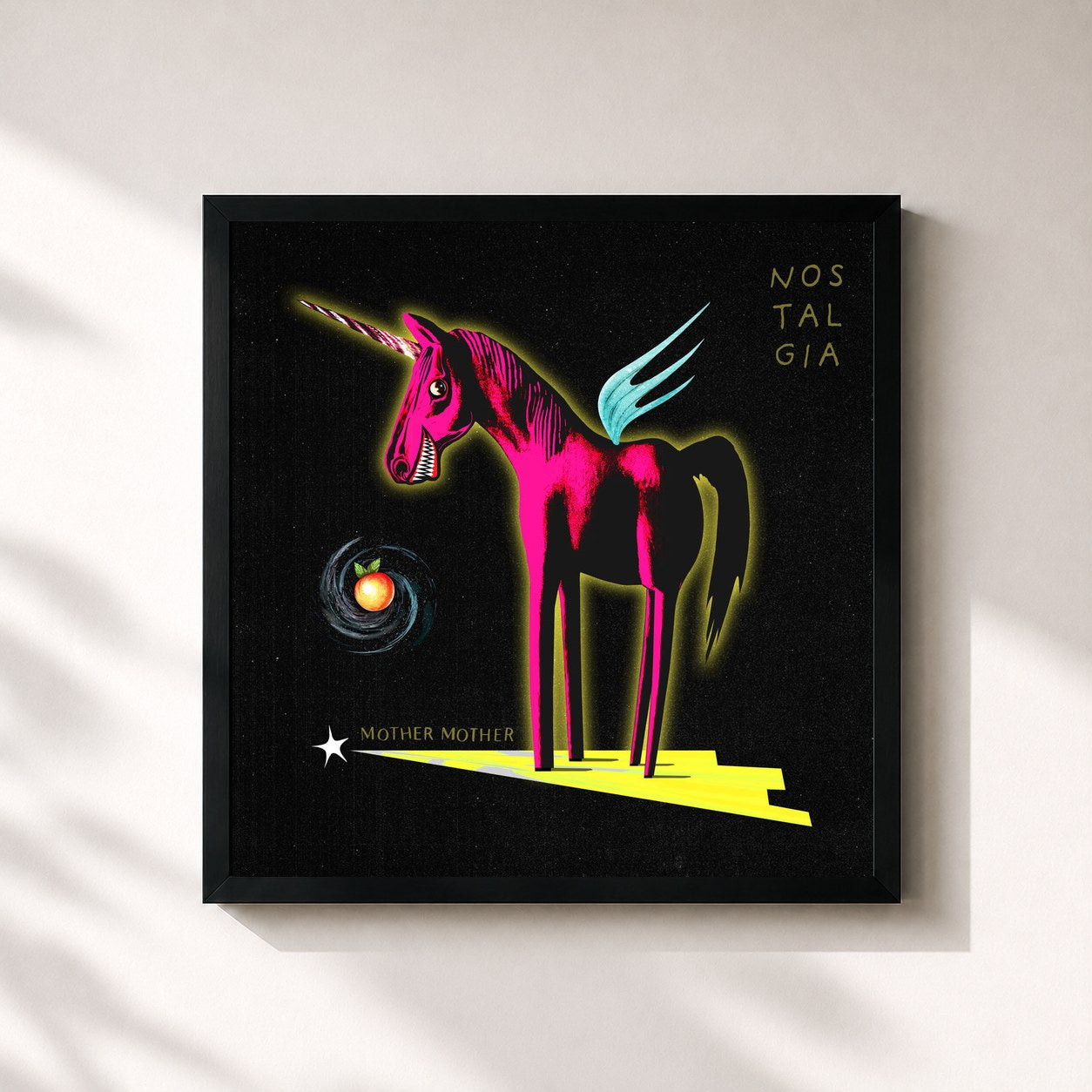 #noir Tableau carré de l'album Nostalgia de Mother Mother, cadre noir 32x32 cm