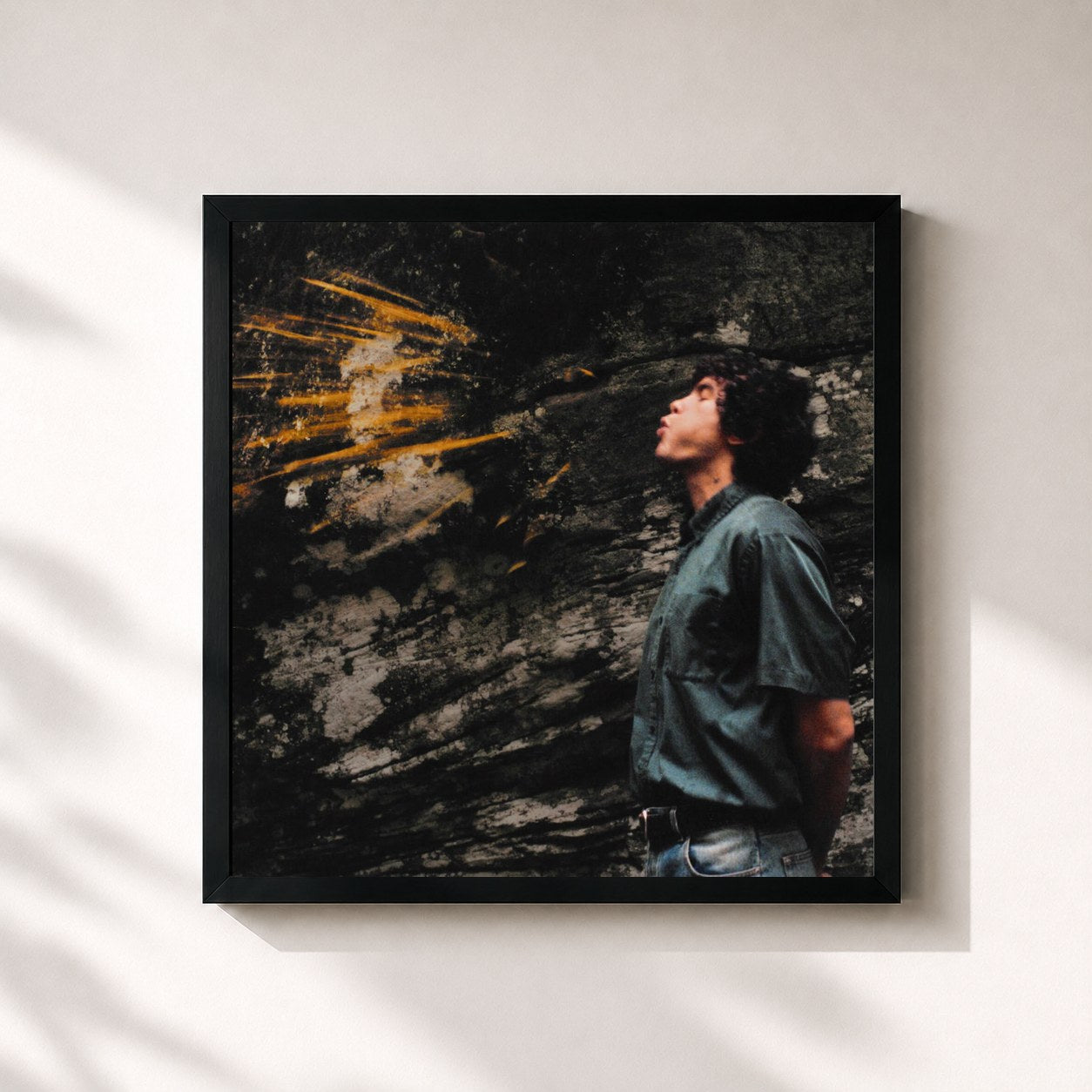 #noir Tableau carré de l'album Rocket de Dominic Fike, cadre noir 32x32 cm