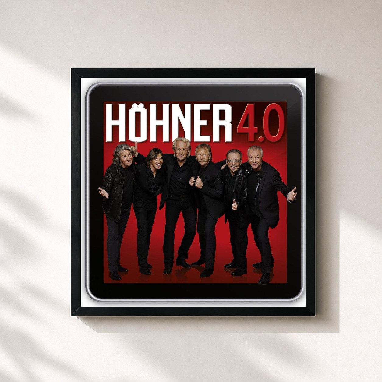 #noir Tableau carré de l'album Höhner 4.0 de Höhner, cadre noir 32x32 cm