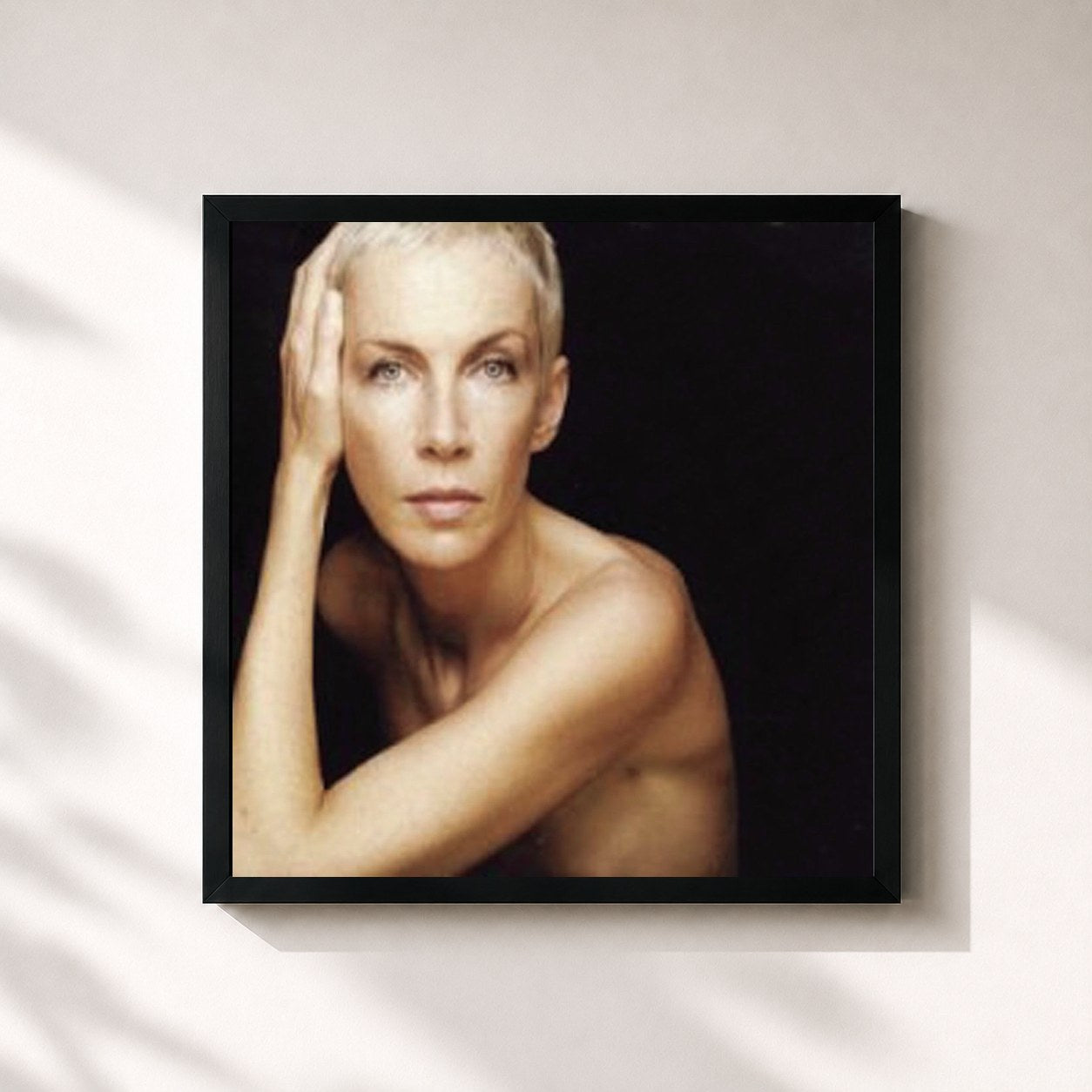 #noir Tableau carré de l'album Dance Vault Mixes - Pavement Cracks de Annie Lennox, cadre noir 32x32 cm