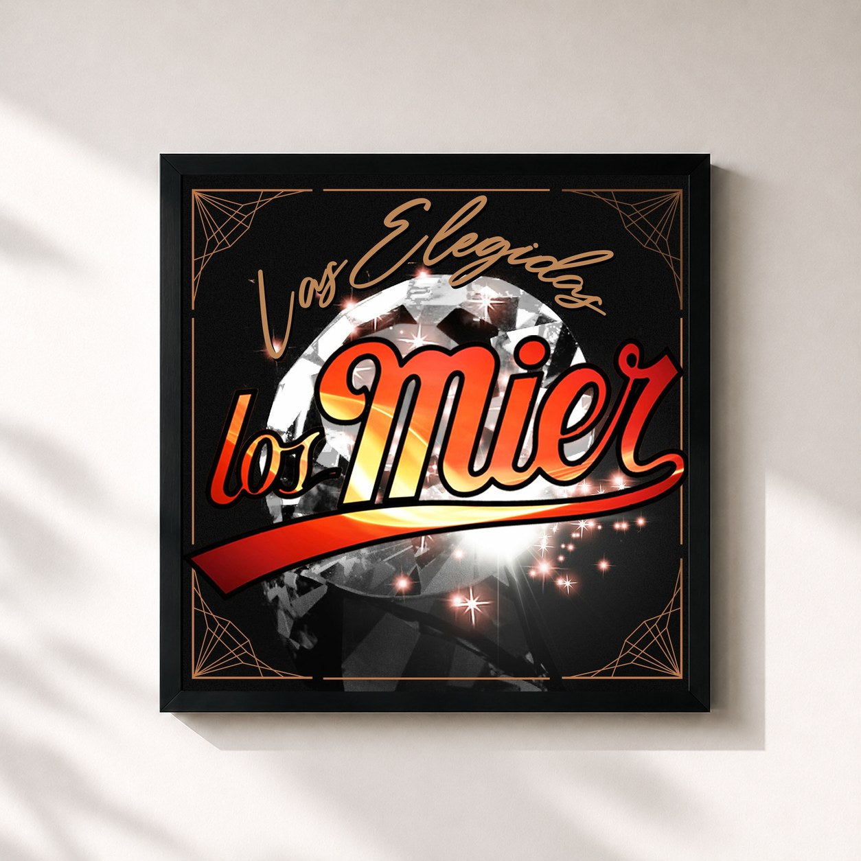 #noir Tableau carré de l'album Las Elegidas de Los Mier, cadre noir 32x32 cm