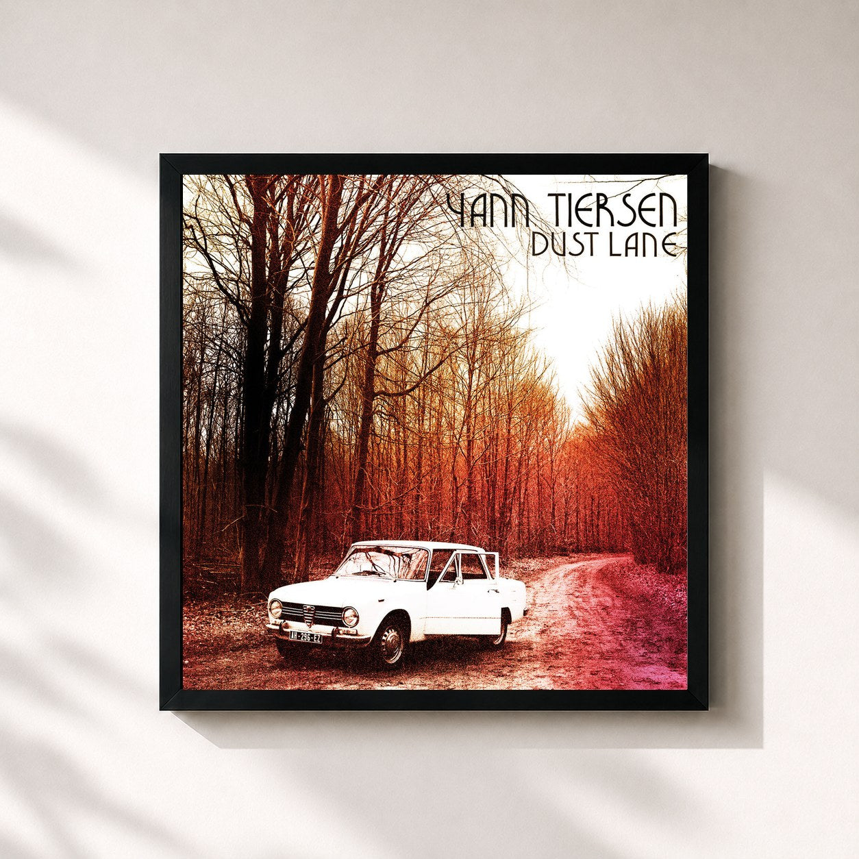 #noir Tableau carré de l'album Dust Lane de Yann Tiersen, cadre noir 32x32 cm