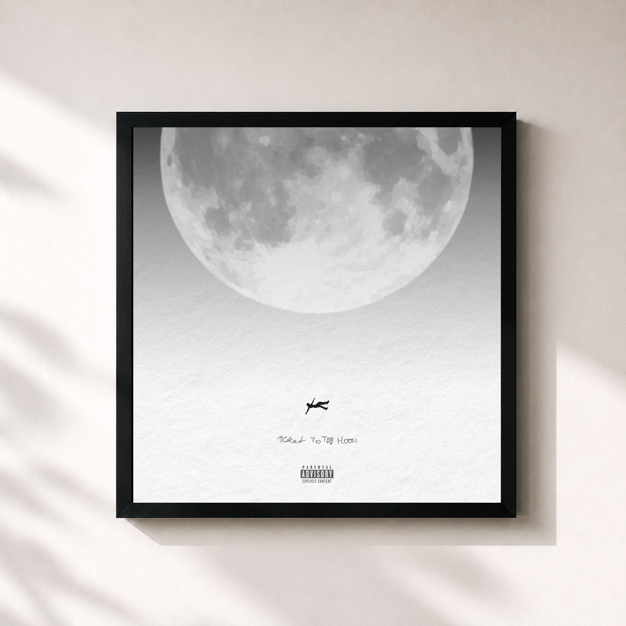 #noir Tableau carré de l'album Ticket To The Moon de Nafe Smallz, cadre noir 32x32 cm
