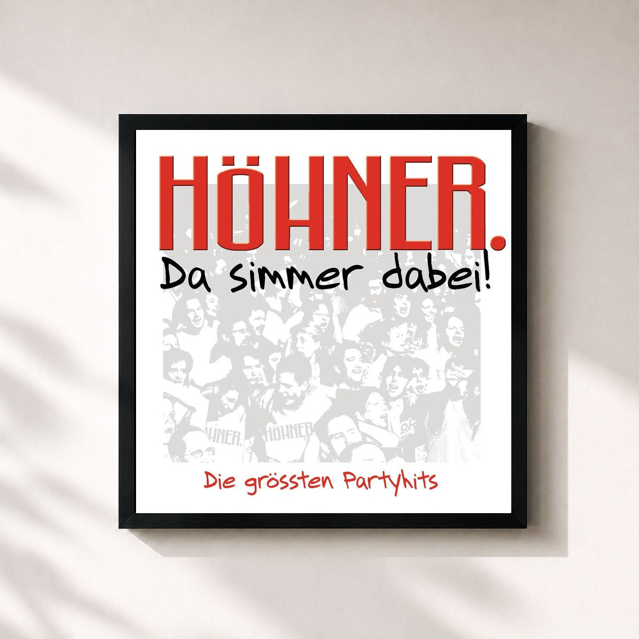 #noir Tableau carré de l'album Da Simmer Dabei! Die Grössten Partyhits de Höhner, cadre noir 32x32 cm