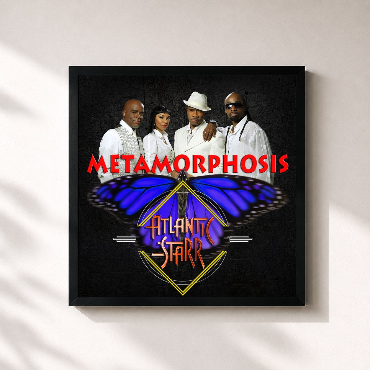#noir Tableau carré de l'album Metamorphosis de Atlantic Starr, cadre noir 32x32 cm