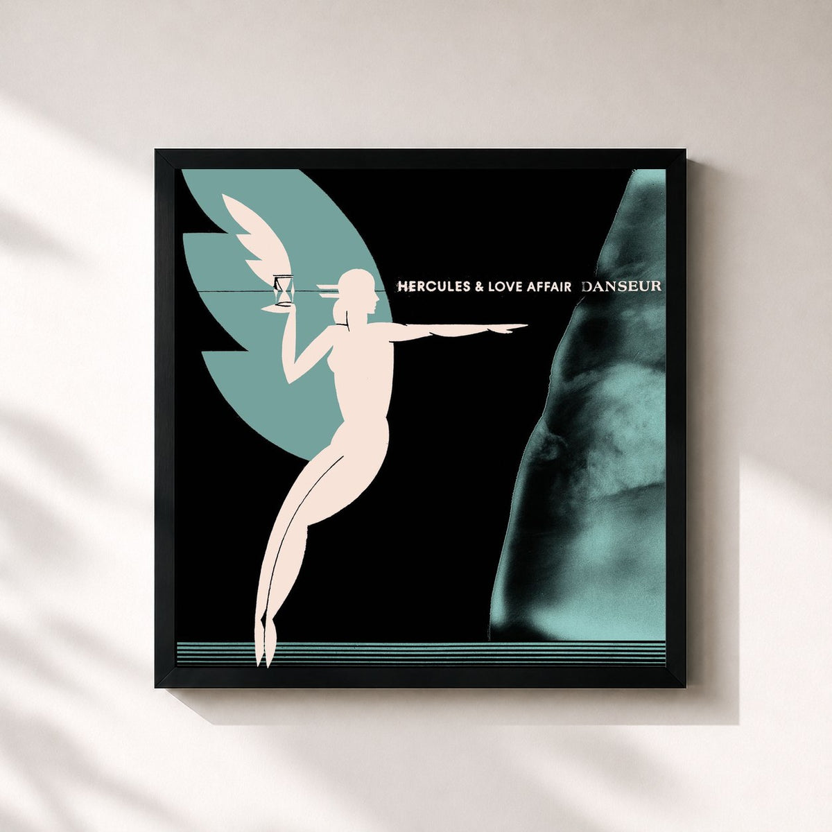 #noir Tableau carré de l'album Danseur de Hercules & Love Affair, cadre noir 32x32 cm