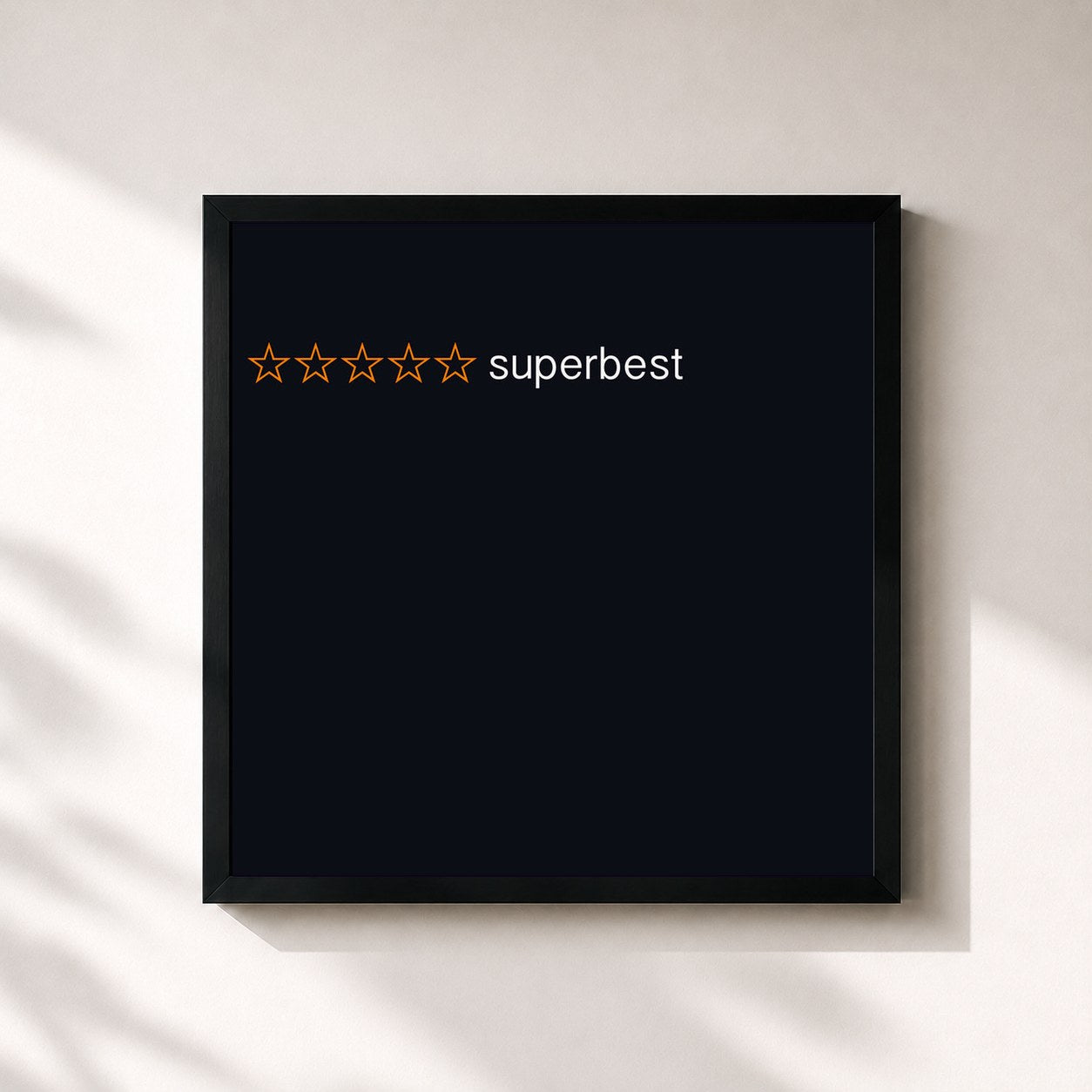 #noir Tableau carré de l'album Superbest de Black Box, cadre noir 32x32 cm