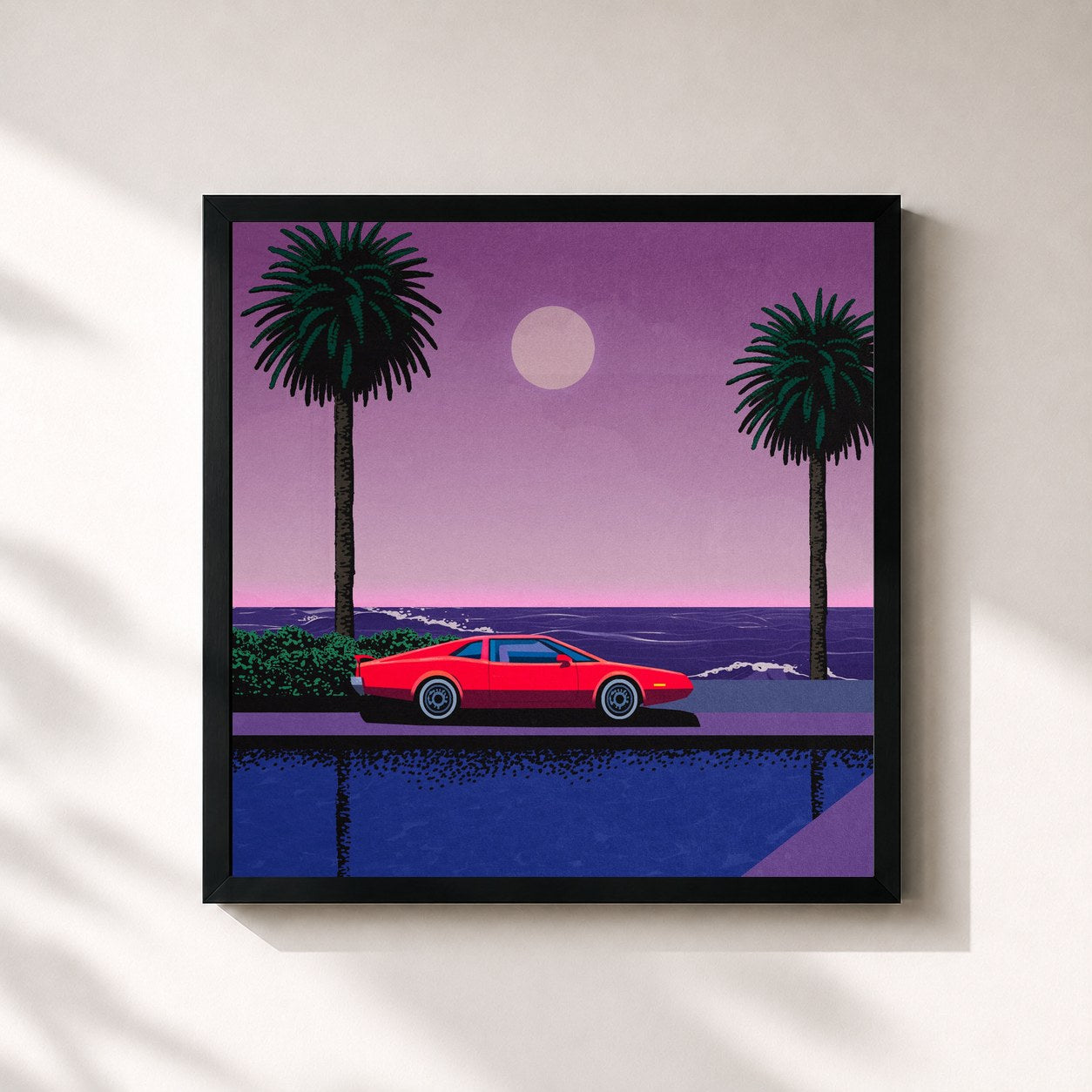 #noir Tableau carré de l'album Echoes of Miami. de Bolden., cadre noir 32x32 cm