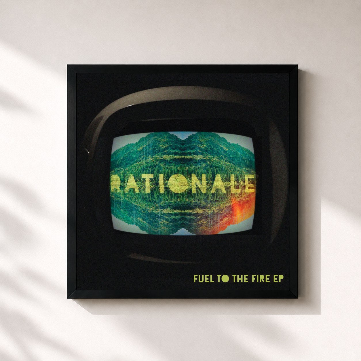 #noir Tableau carré de l'album Fuel To The Fire de Rationale, cadre noir 32x32 cm