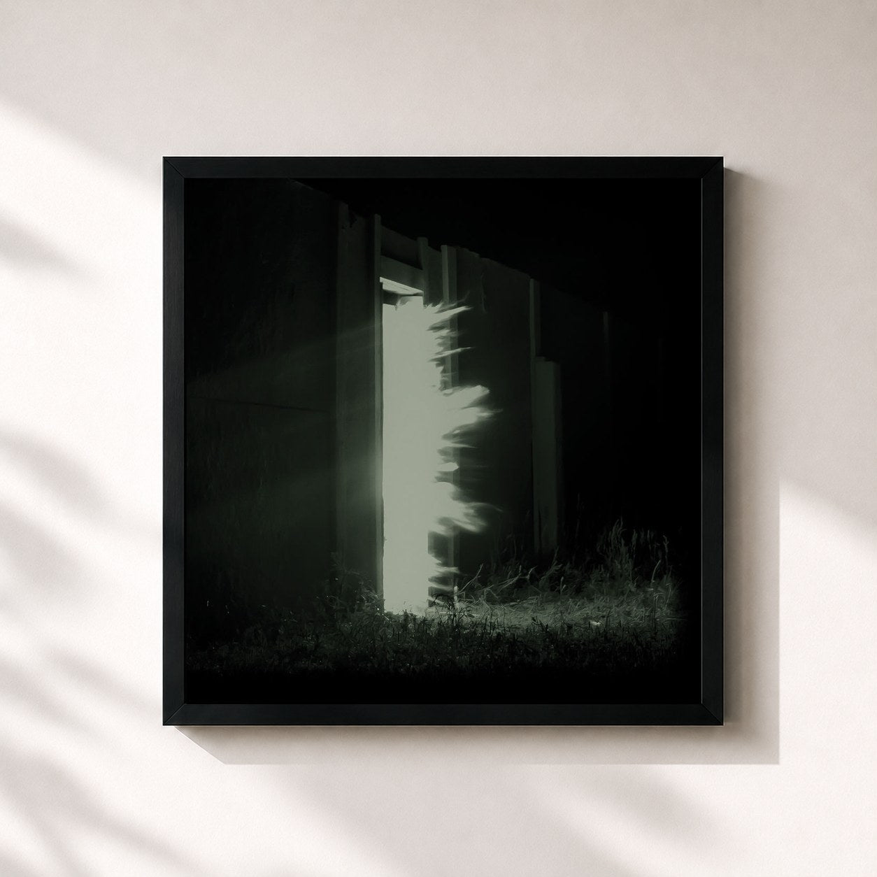 #noir Tableau carré de l'album Horizontalism de Fink, cadre noir 32x32 cm