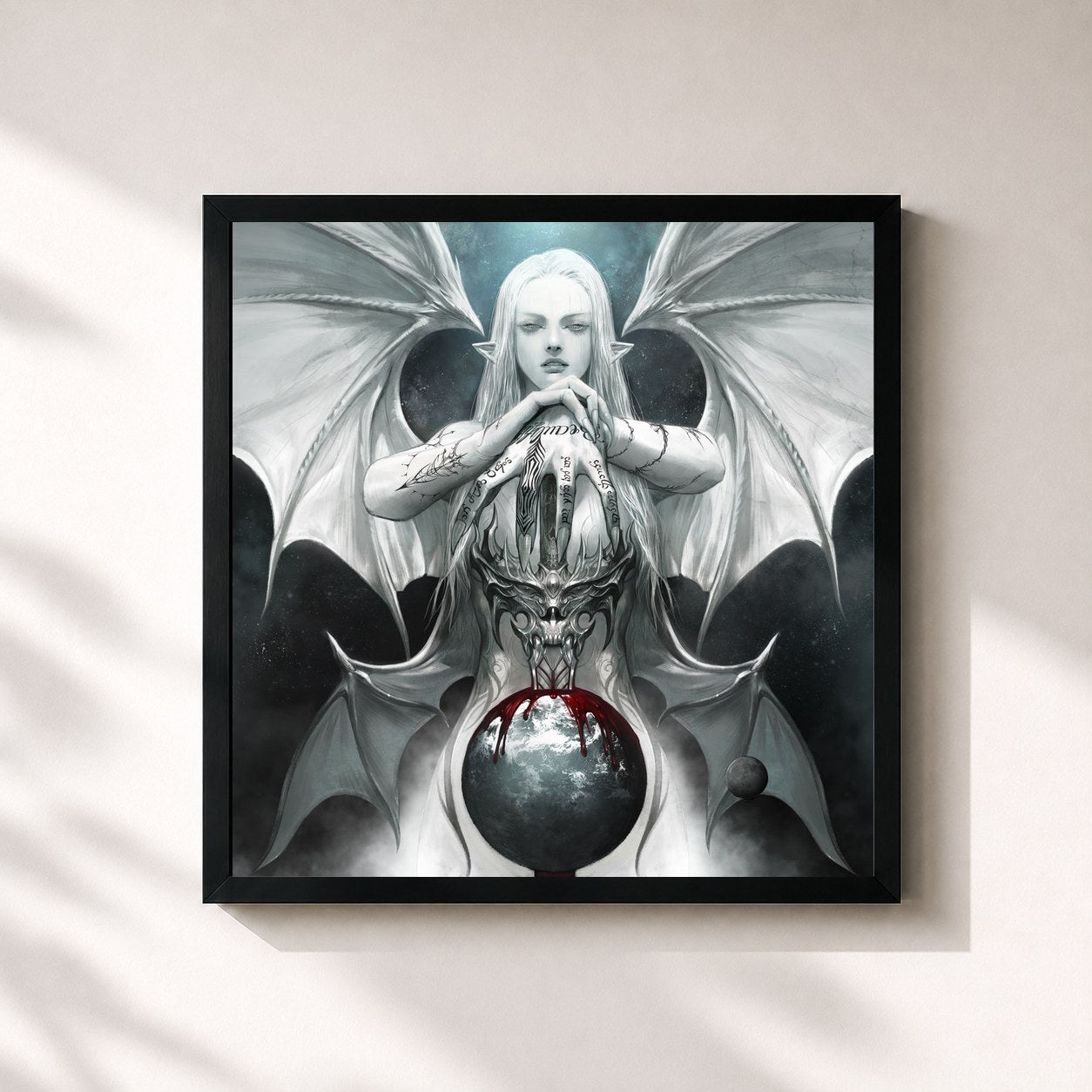 #noir Tableau carré de l'album Miss Anthropocene (Deluxe Edition) de Grimes, cadre noir 32x32 cm