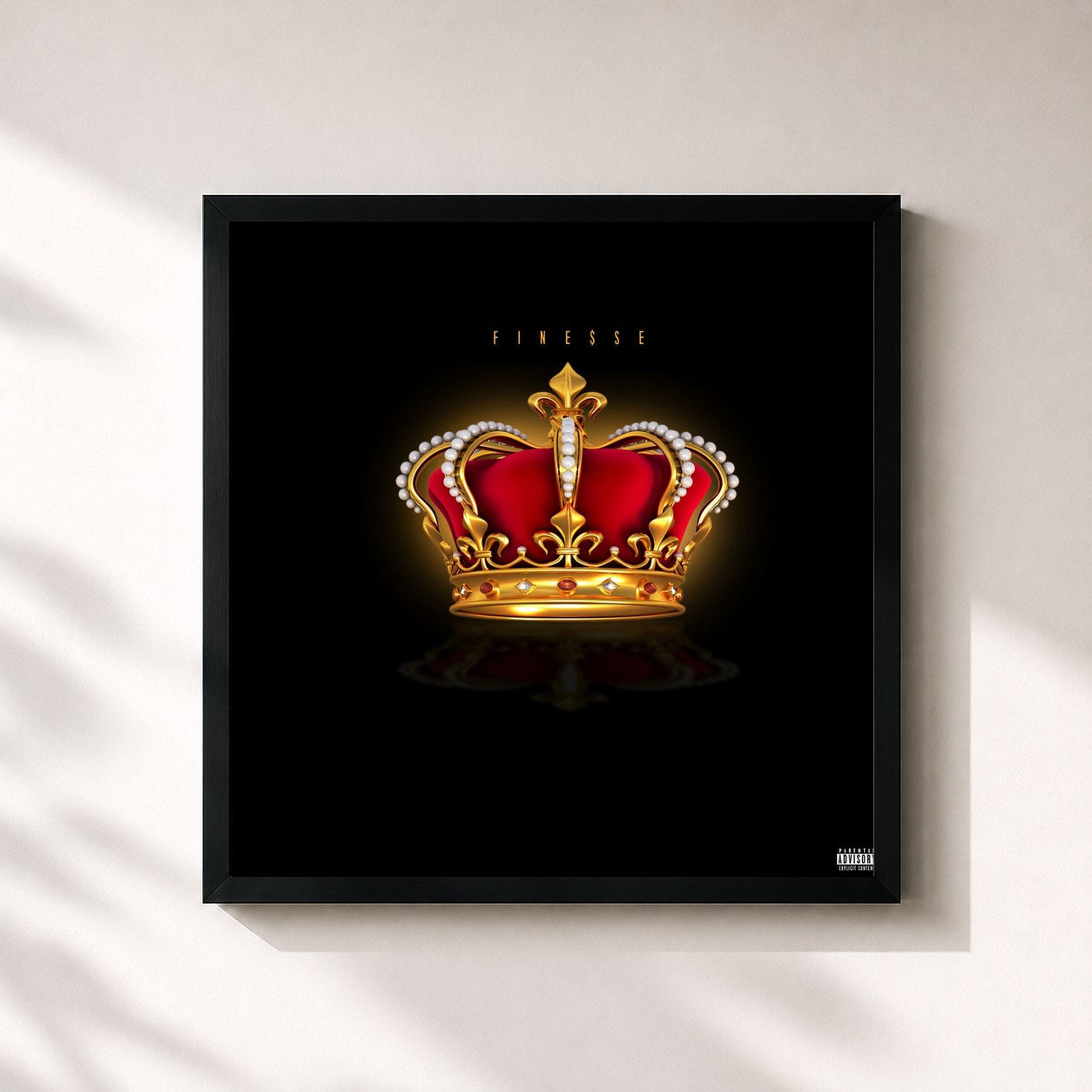 #noir Tableau carré de l'album Halftime (Ep) de Finesse, cadre noir 32x32 cm