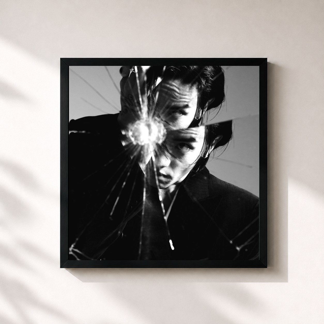 #noir Tableau carré de l'album Moodswings In This Order de DPR IAN, cadre noir 32x32 cm
