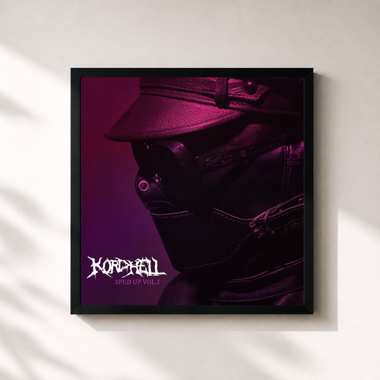 #noir Tableau carré de l'album Sped Up, Vol. 1 de Kordhell, cadre noir 32x32 cm