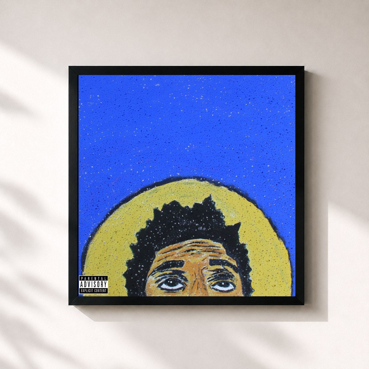 #noir Tableau carré de l'album Indigo Child de Raury, cadre noir 32x32 cm