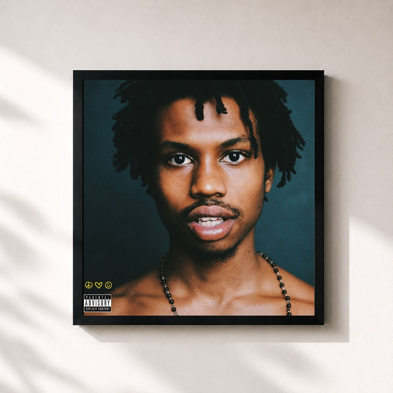 #noir Tableau carré de l'album All We Need de Raury, cadre noir 32x32 cm