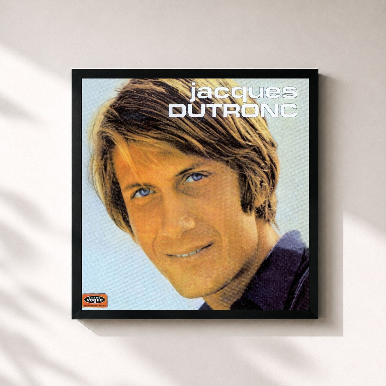 #noir Tableau carré de l'album L'opportuniste de Jacques Dutronc, cadre noir 32x32 cm