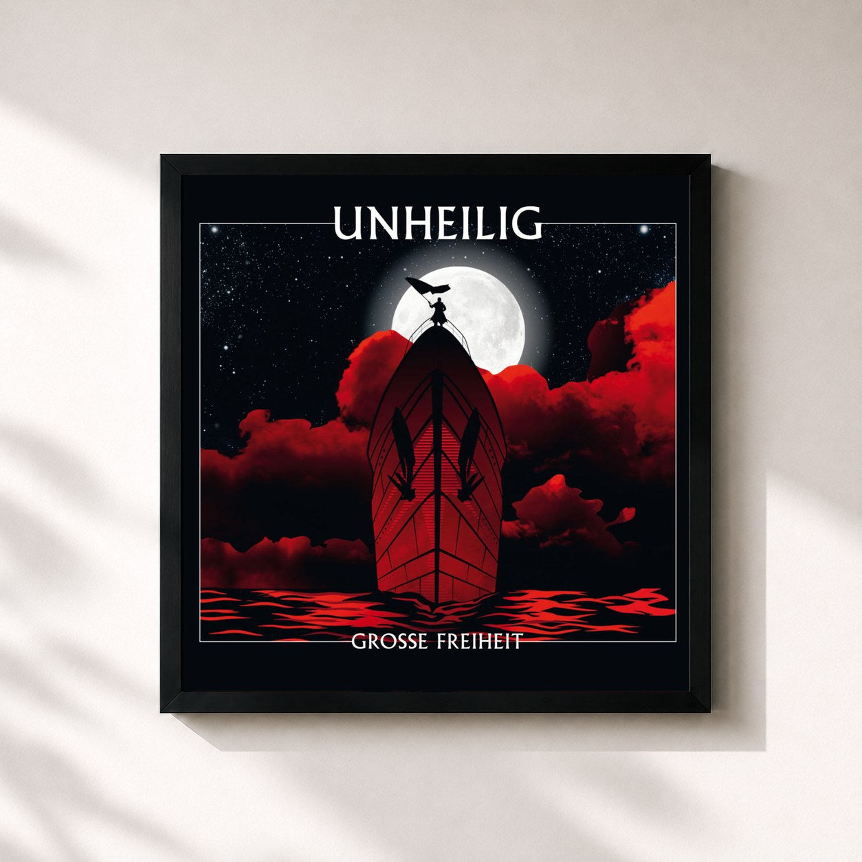 #noir Tableau carré de l'album Grosse Freiheit (Digital Version) de Unheilig, cadre noir 32x32 cm