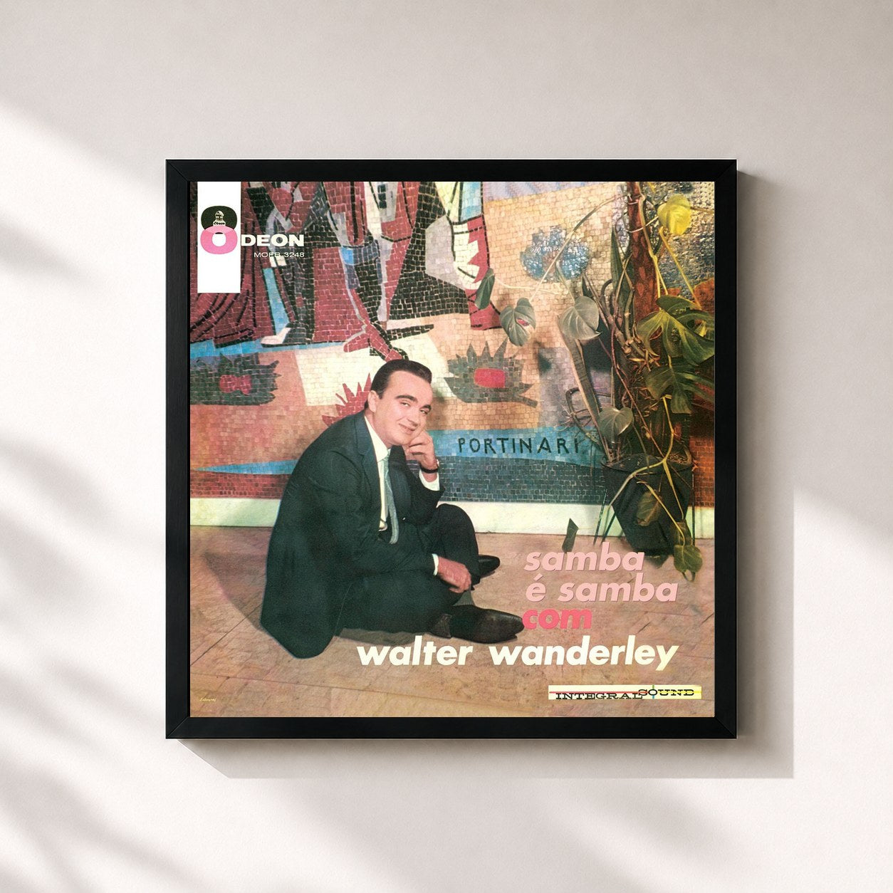 #noir Tableau carré de l'album O Samba É Samba Com Walter Wanderley de Walter Wanderley, cadre noir 32x32 cm