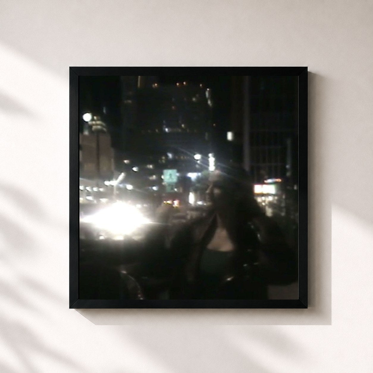 #noir Tableau carré de l'album camembert de Adriana, cadre noir 32x32 cm