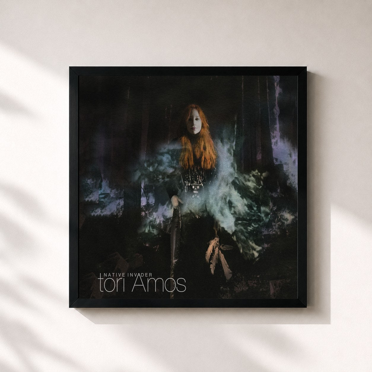 #noir Tableau carré de l'album Native Invader (Deluxe) de Tori Amos, cadre noir 32x32 cm