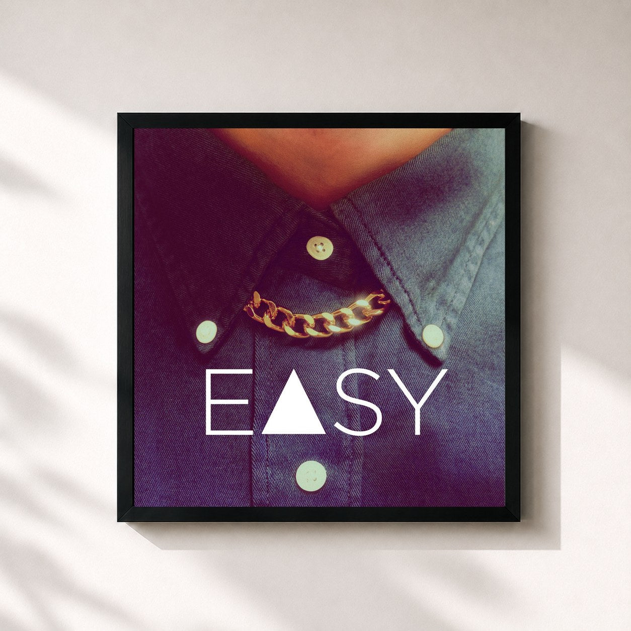 #noir Tableau carré de l'album Easy Mixtape de CRO, cadre noir 32x32 cm