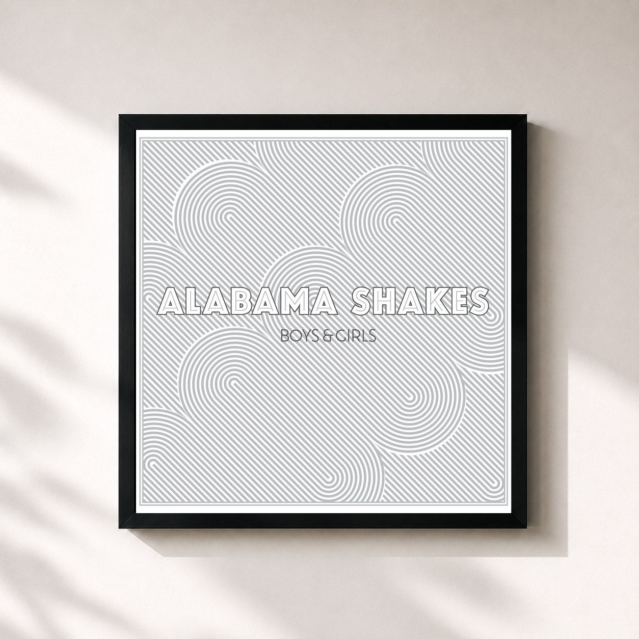 #noir Tableau carré de l'album Boys & Girls de Alabama Shakes, cadre noir 32x32 cm