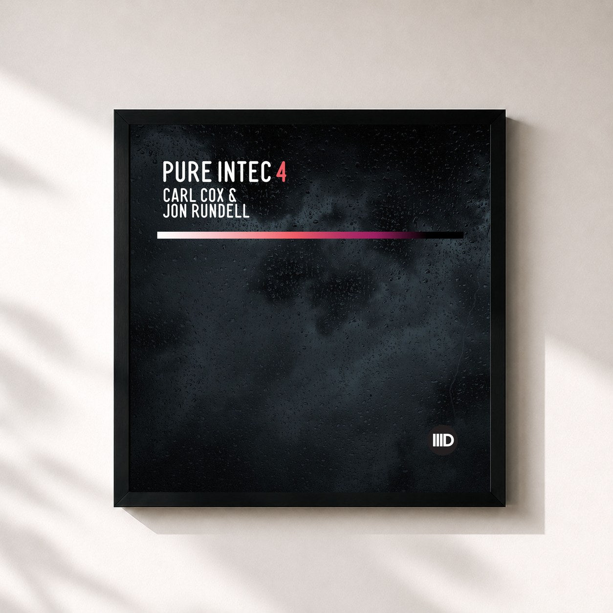 #noir Tableau carré de l'album Pure Intec 4 (Mixed by Carl Cox & Jon Rundell) de Carl Cox, cadre noir 32x32 cm