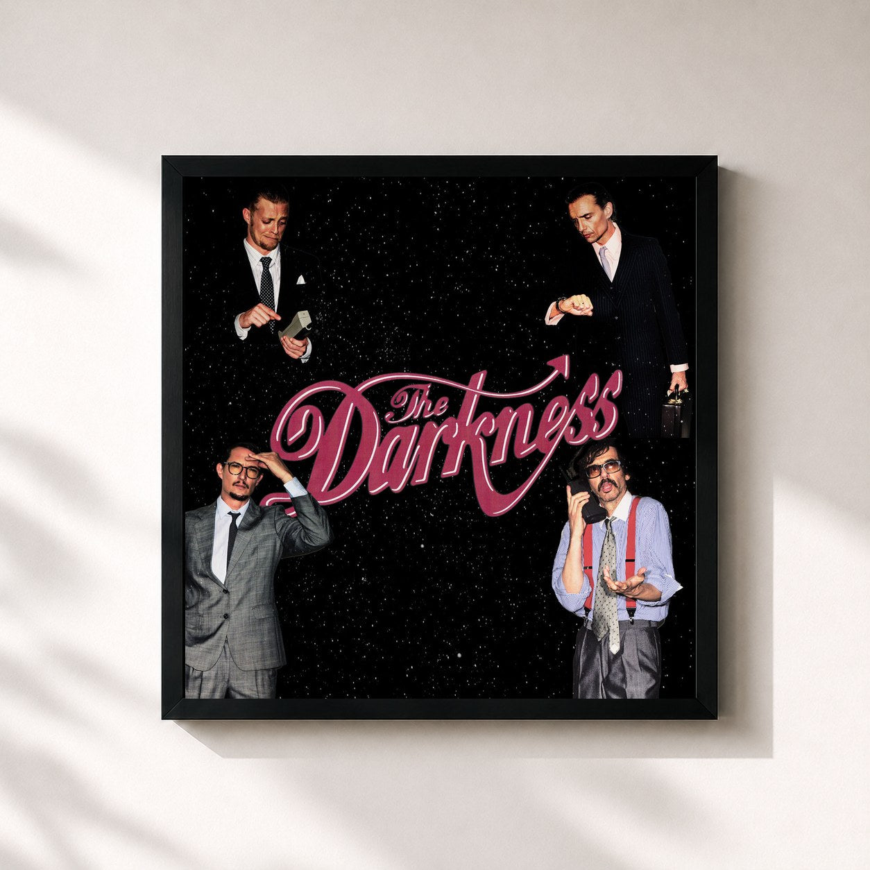 #noir Tableau carré de l'album Dreams on Toast (Members' Edition) de The Darkness, cadre noir 32x32 cm