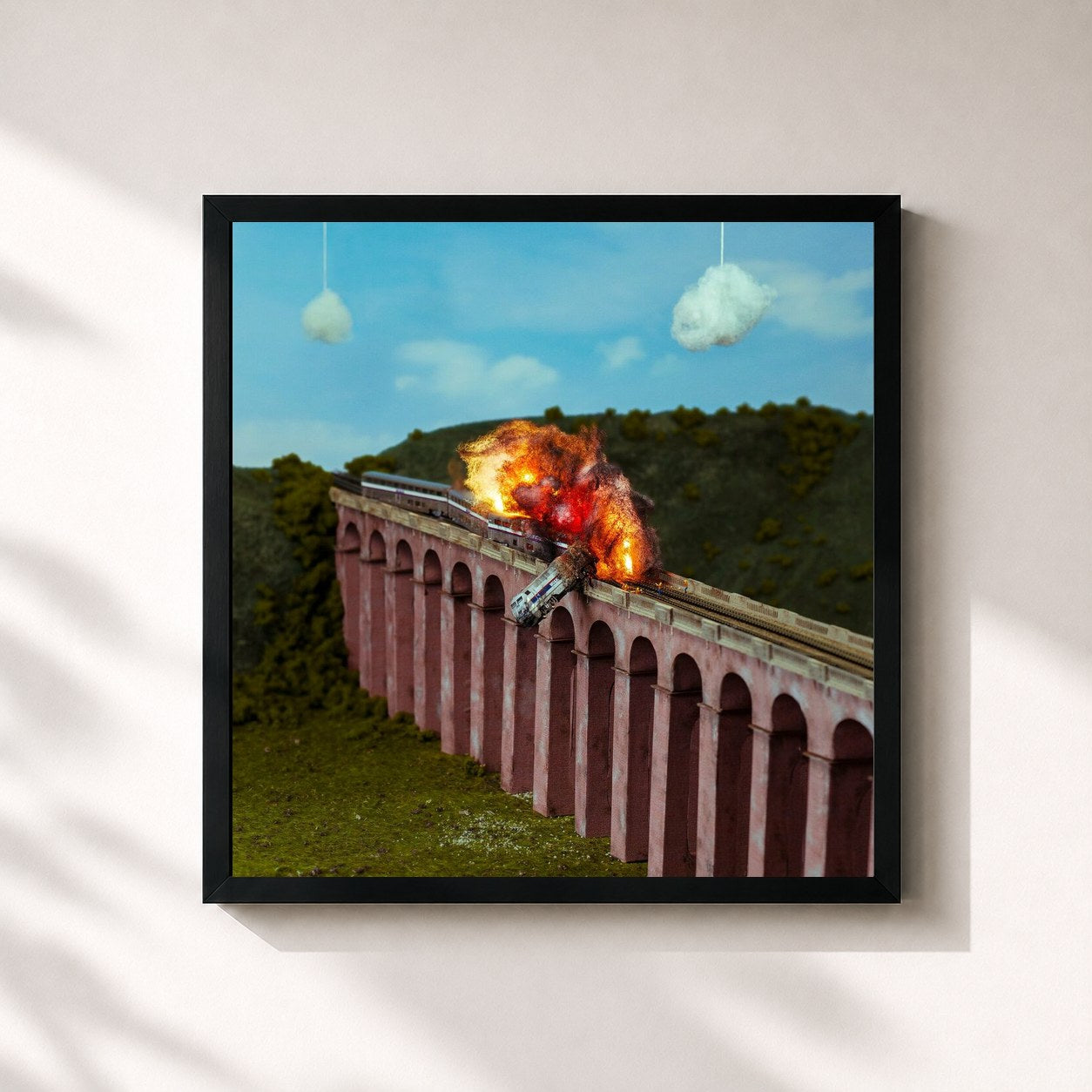 #noir Tableau carré de l'album Wake Up & It's Over de LoveJoy, cadre noir 32x32 cm