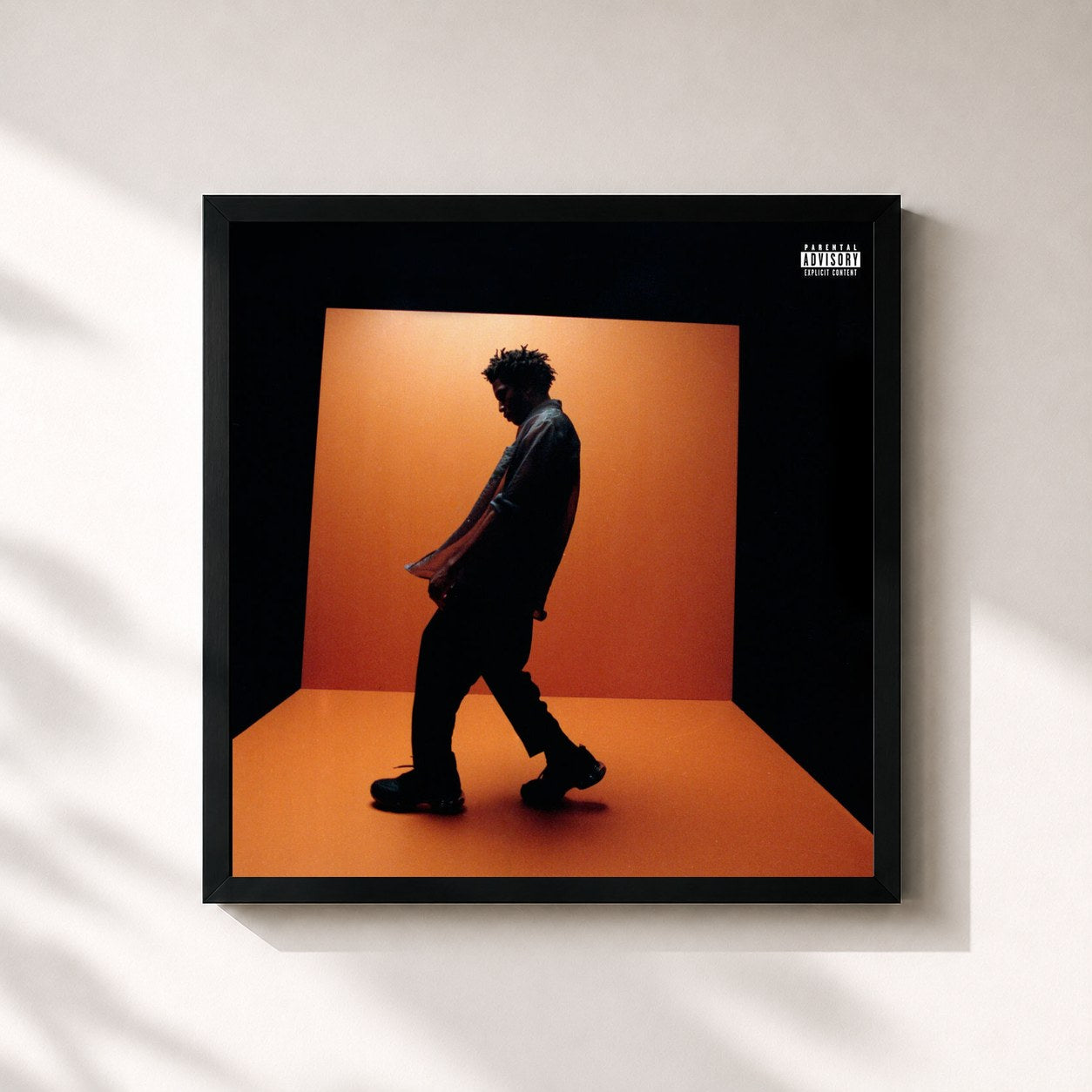 #noir Tableau carré de l'album Sweet Insomnia de Gallant, cadre noir 32x32 cm