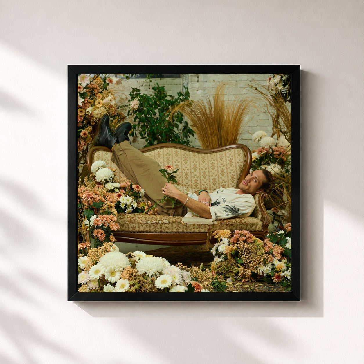 #noir Tableau carré de l'album Ready de GReeeN, cadre noir 32x32 cm