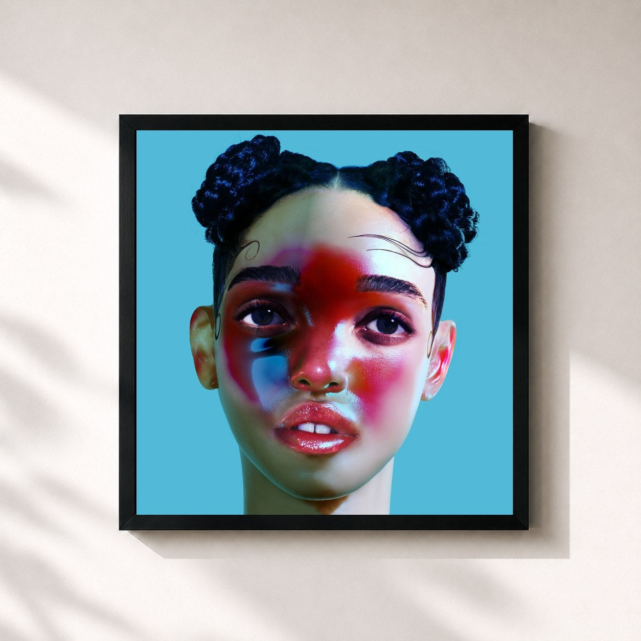 #noir Tableau carré de l'album LP1 de FKA twigs, cadre noir 32x32 cm