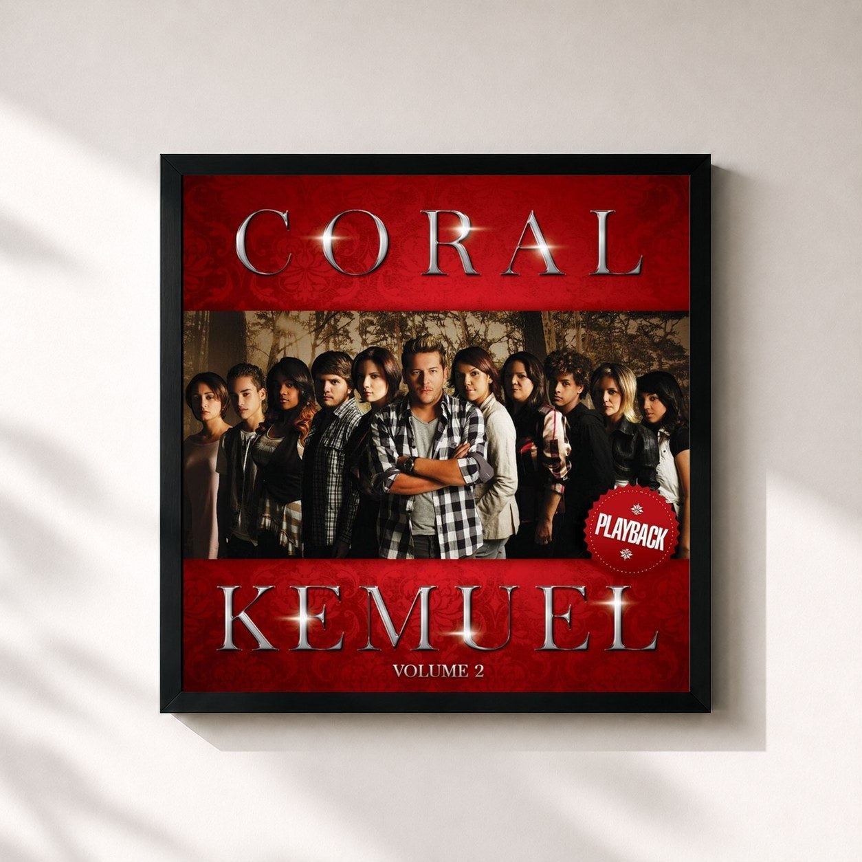 #noir Tableau carré de l'album Play Back Coral Kemuel, Vol. 2 de Kemuel, cadre noir 32x32 cm