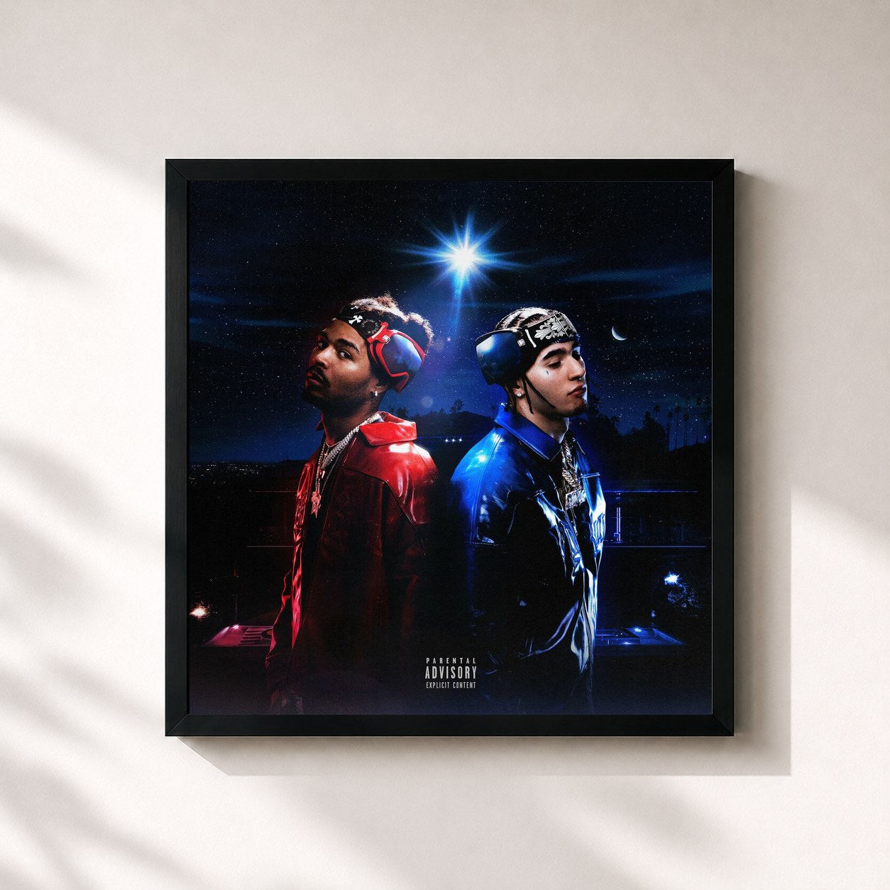 #noir Tableau carré de l'album MOTIVATION 4 THE STREETZ de Artie 5ive, cadre noir 32x32 cm