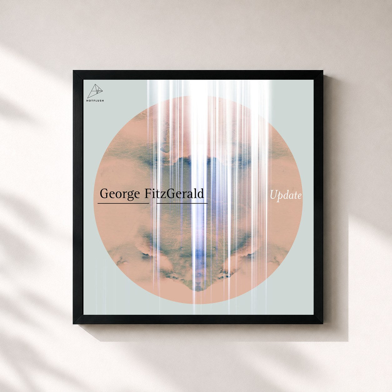 #noir Tableau carré de l'album Update de George Fitzgerald, cadre noir 32x32 cm