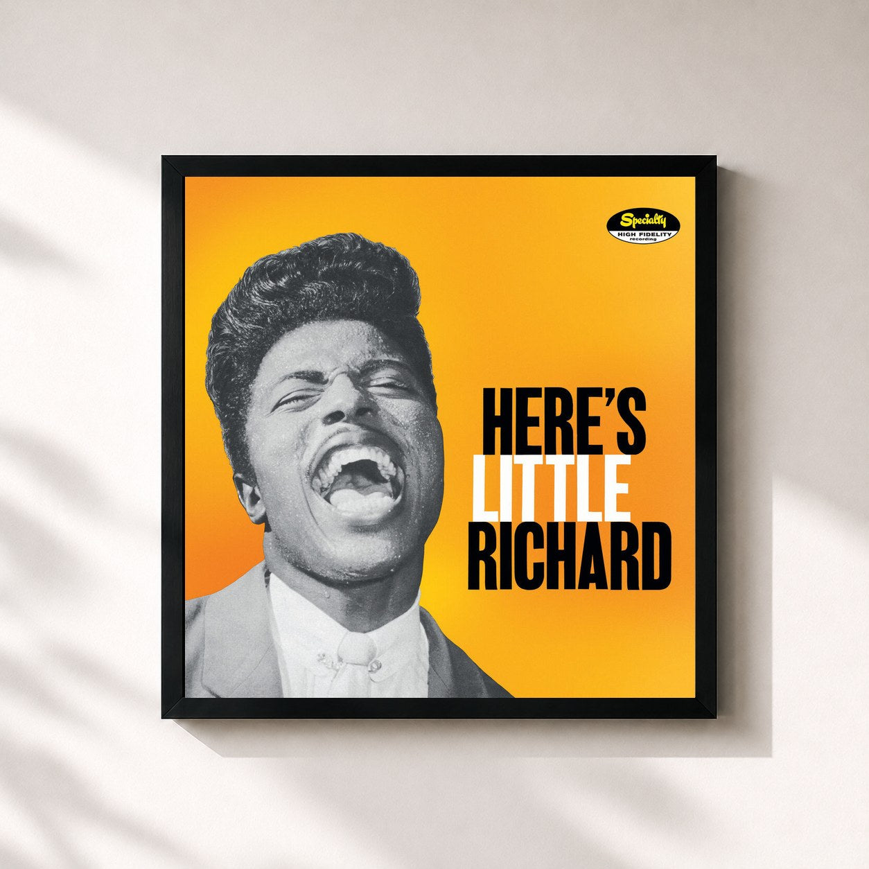 #noir Tableau carré de l'album Here's Little Richard (Deluxe Edition) de Little Richard, cadre noir 32x32 cm