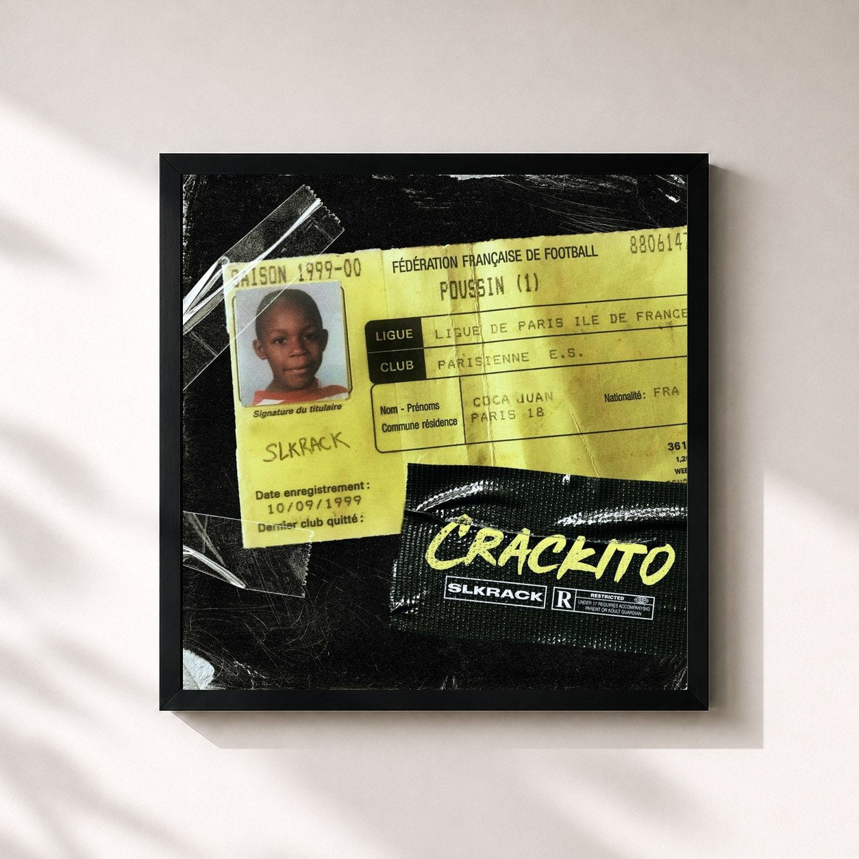#noir Tableau carré de l'album Crackito, vol. 1 de Slkrack, cadre noir 32x32 cm