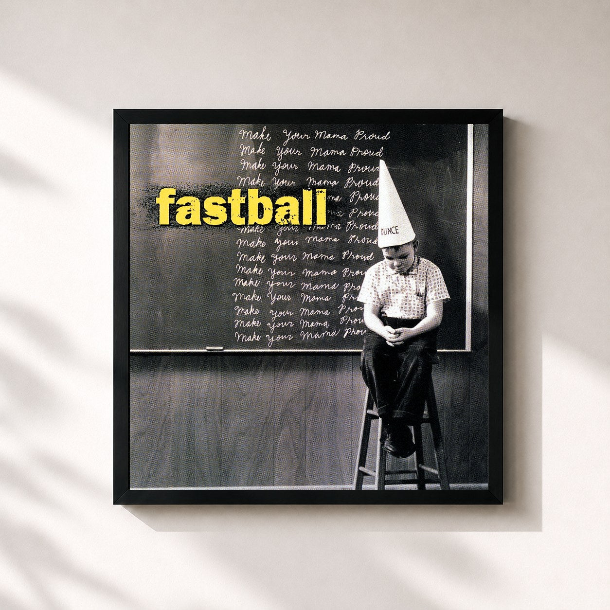 #noir Tableau carré de l'album Make Your Mama Proud de Fastball, cadre noir 32x32 cm
