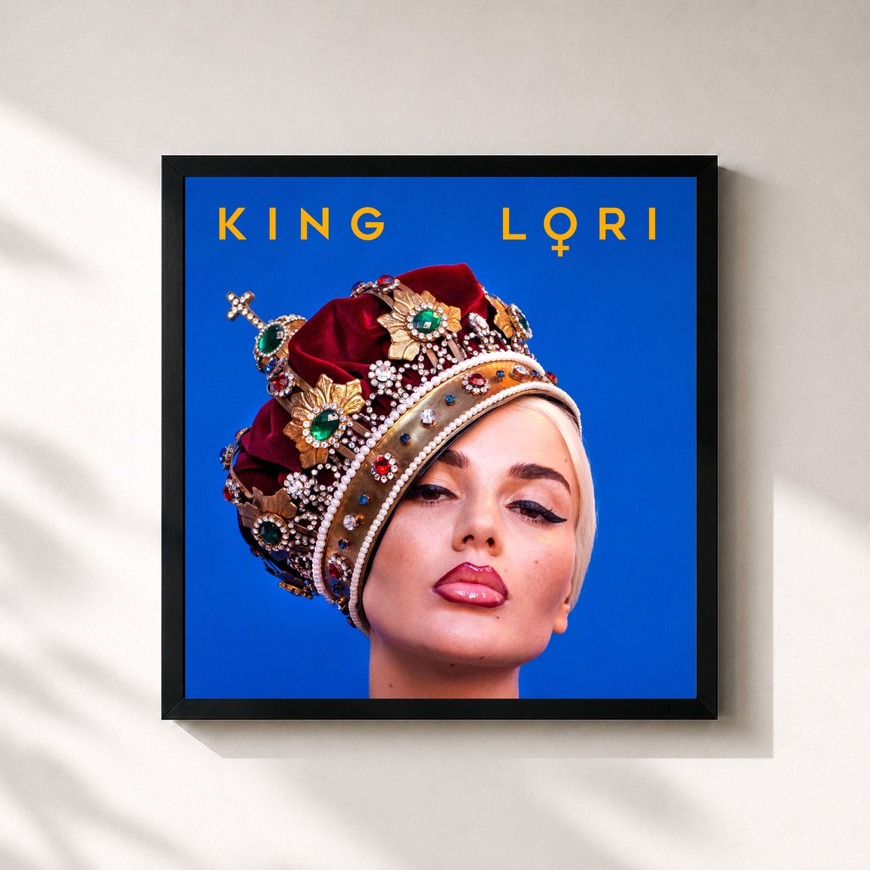 #noir Tableau carré de l'album KING LORI de Loredana, cadre noir 32x32 cm