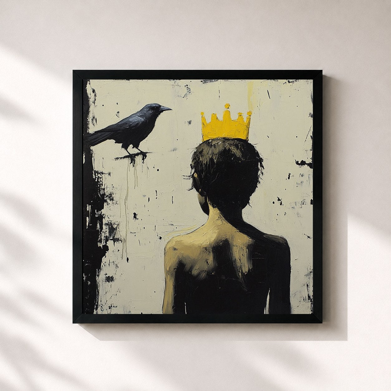 #noir Tableau carré de l'album lofi vibes from a shooting star de LÉON, cadre noir 32x32 cm