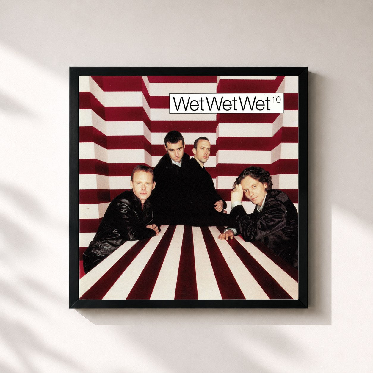 #noir Tableau carré de l'album 10 de Wet Wet Wet, cadre noir 32x32 cm