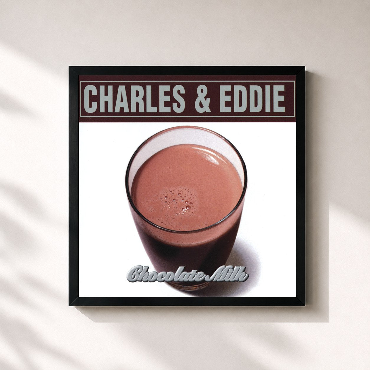 #noir Tableau carré de l'album Chocolate Milk de Charles & Eddie, cadre noir 32x32 cm