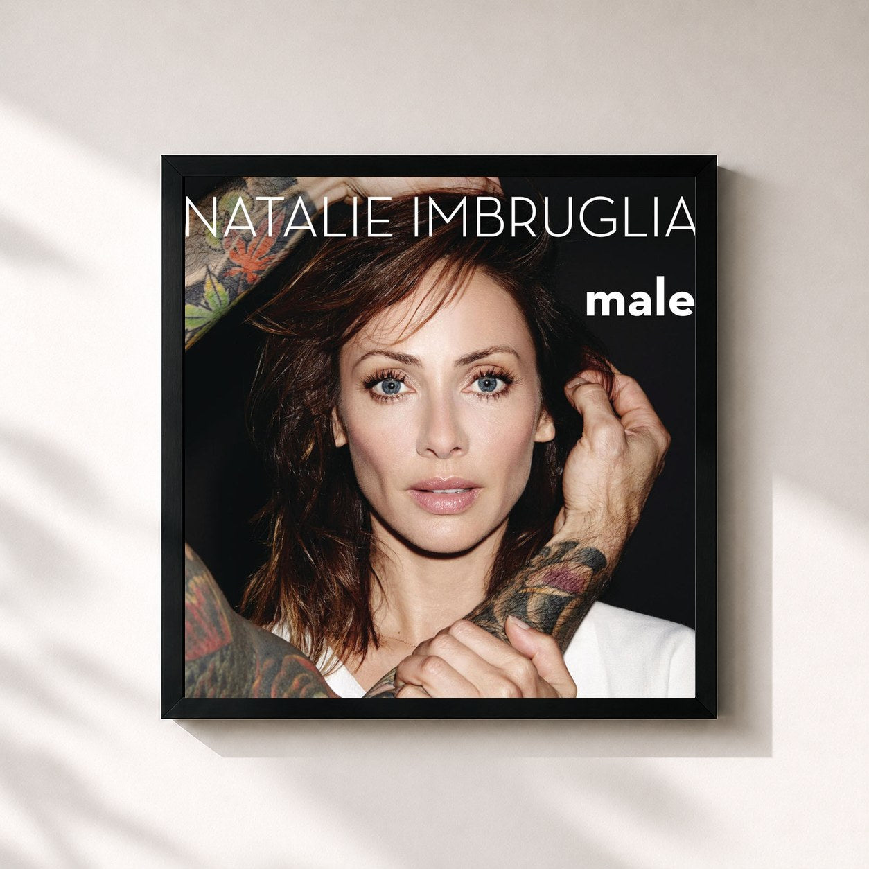 #noir Tableau carré de l'album Male de Natalie Imbruglia, cadre noir 32x32 cm