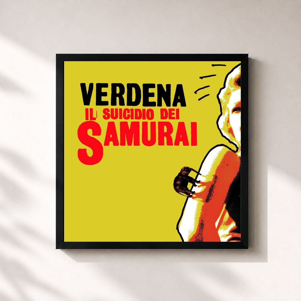 #noir Tableau carré de l'album Il suicidio dei Samurai de Verdena, cadre noir 32x32 cm